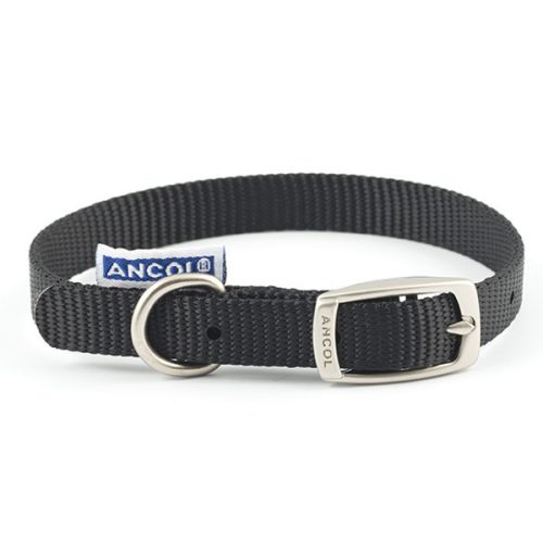 Ancol Collar Nylon Buckle Black 39-48cm