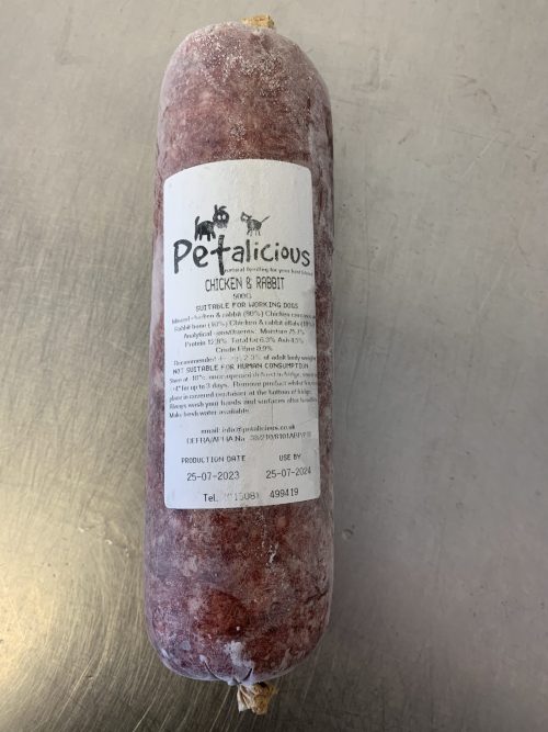Petalicious 80% Raw Chicken & Rabbit Tube 500g