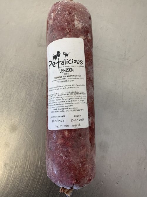 Petalicious 80% Raw Venison Tube 500g