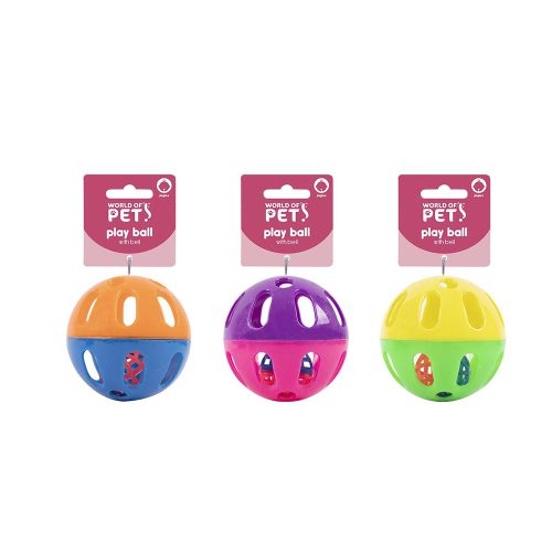 World Of Pet Play Ball With Bell 9cm