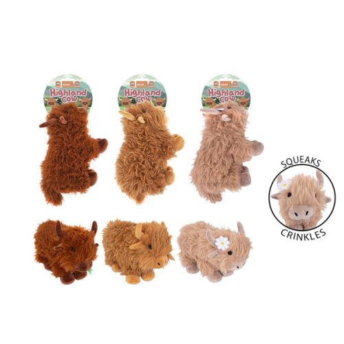 Smart Choice Squeaky Plush Highland Cow 30cm