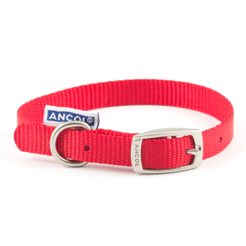 Ancol Nylon Buckle Collar Red 45cm / 18" Size 4