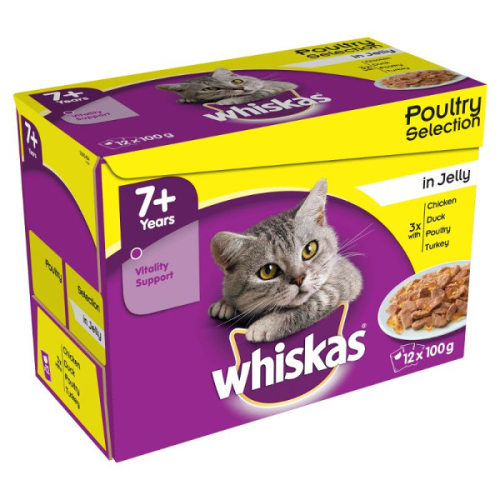 Whiskas 7+ Poultry In Jelly Pouches 12x100g